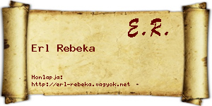 Erl Rebeka névjegykártya
